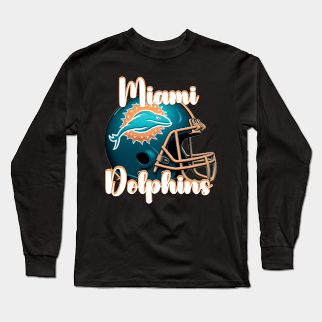 Miami Dolphins Long Sleeve T-Shirt by Pixy Official